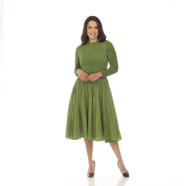 Long-Sleeve Smocked Dress- DR1360